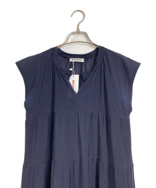 MILK FED.（ミルクフェド）MILK FED. (ミルクフェド) SMALL POLKA DOT DRESS  マキシ丈ワンピース　ドット　水玉 ネイビー サイズ:FREE 未使用品の古着・服飾アイテム