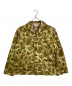 BONCOURAボンクラ）の古着「US Navy Shawl Collar Duck Hunter Camo ユーエスネイビーショールカラーダックハンターカモ アウター　ライトアウター　日本製」｜カーキ