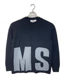 MSGM（エムエスジーエム）の古着「ロゴニット　長袖ニット　イタリア製」｜ブラック