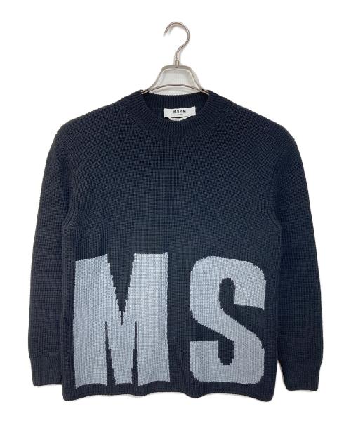 MSGM（エムエスジーエム）MSGM (エムエスジーエム) ロゴニット　長袖ニット　イタリア製 ブラック サイズ:XSの古着・服飾アイテム