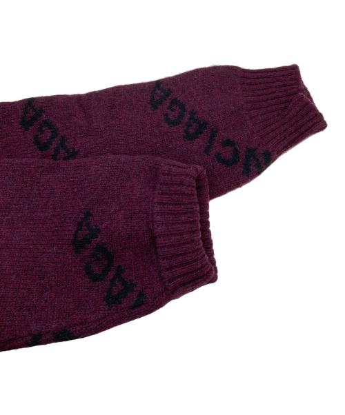 BALENCIAGA（バレンシアガ）BALENCIAGA (バレンシアガ) ALL OVER LOGO KNIT デザインニット　ロゴニット パープル サイズ:Sの古着・服飾アイテム