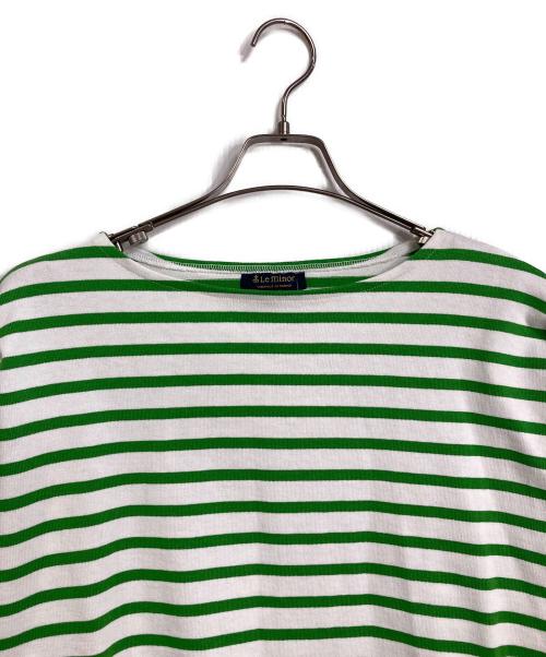 Le minor（ルミノア）Le minor (ルミノア) バスクシャツ　ボーダーカットソー　フランス製 グリーン×ホワイト サイズ:1 未使用品の古着・服飾アイテム