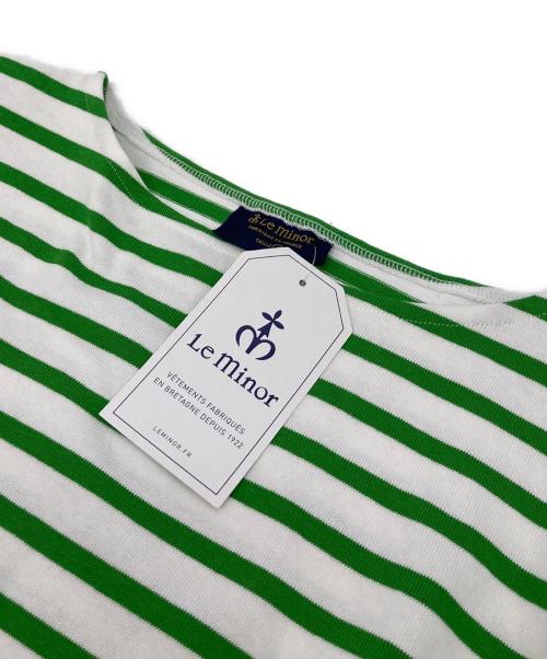 Le minor（ルミノア）Le minor (ルミノア) バスクシャツ　ボーダーカットソー　フランス製 グリーン×ホワイト サイズ:1 未使用品の古着・服飾アイテム
