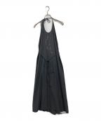 FREAK'S STORE×BASERANGEフリークスストア×ベースレンジ）の古着「LEI APRON DRESS エプロンドレス　キャミワンピーズ　シルク」｜グレー
