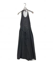 FREAK'S STORE×BASERANGE（フリークスストア×ベースレンジ）の古着「LEI APRON DRESS エプロンドレス　キャミワンピーズ　シルク」｜グレー