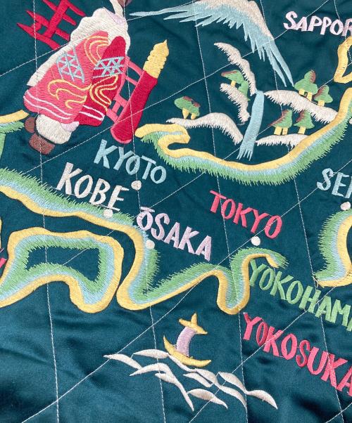 東洋エンタープライズ（トウヨウエンタープライズ）東洋エンタープライズ (トウヨウエンタープライズ) 鷲×日本地図×舞子モチーフスカジャン　アウター　 レッド サイズ:Mの古着・服飾アイテム
