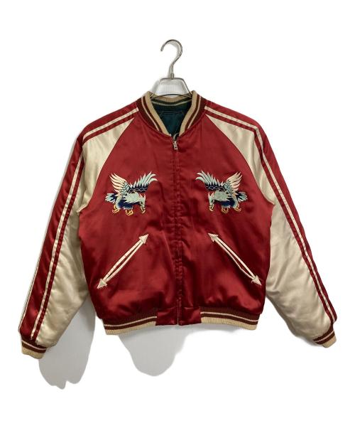 東洋エンタープライズ（トウヨウエンタープライズ）東洋エンタープライズ (トウヨウエンタープライズ) 鷲×日本地図×舞子モチーフスカジャン　アウター　 レッド サイズ:Mの古着・服飾アイテム