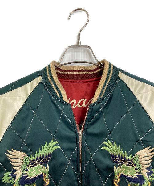 東洋エンタープライズ（トウヨウエンタープライズ）東洋エンタープライズ (トウヨウエンタープライズ) 鷲×日本地図×舞子モチーフスカジャン　アウター　 レッド サイズ:Mの古着・服飾アイテム