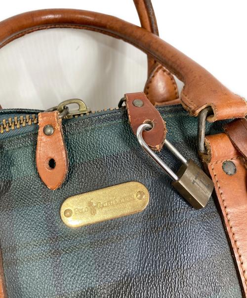 POLO RALPH LAUREN（ポロ・ラルフローレン）POLO RALPH LAUREN (ポロ・ラルフローレン) レザーボストンバッグ　 グリーン サイズ:実寸参照の古着・服飾アイテム