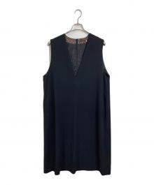 EVEX by KRIZIA（エヴェックスバイクリツィア）の古着「ジャンパースカート　ノースリーブワンピース　ロングワンピース」｜ブラック