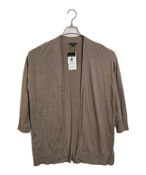 INDIVI（インディヴィ）INDIVI (インディヴィ) ウォッシャブルリラックスロングニットカーディガン　ロングカーディガン　ライトアウター ベージュ サイズ:13の古着・服飾アイテム