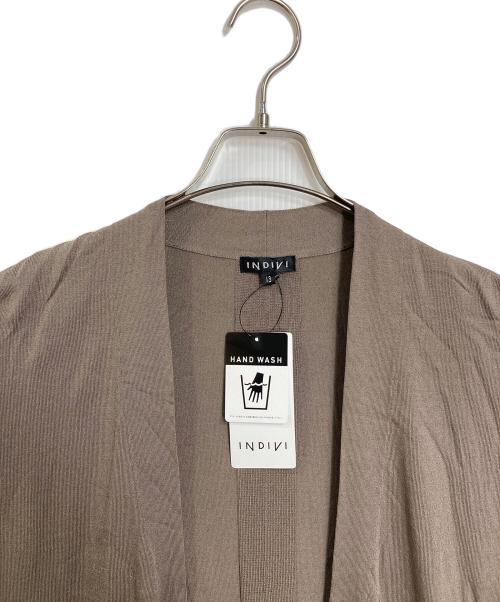 INDIVI（インディヴィ）INDIVI (インディヴィ) ウォッシャブルリラックスロングニットカーディガン　ロングカーディガン　ライトアウター ベージュ サイズ:13の古着・服飾アイテム