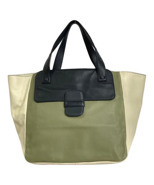 MARC JACOBS（マークジェイコブス）MARC JACOBS (マークジェイコブス) ラムスキントートバッグ　羊革　イタリア製 カーキ サイズ:実寸参照の古着・服飾アイテム