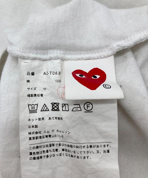 PLAY COMME des GARCONS（プレイコムデギャルソン）PLAY COMME des GARCONS (プレイコムデギャルソン) 半袖カットソー　コットンTシャツ ホワイト サイズ:Mの古着・服飾アイテム