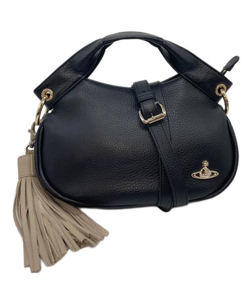 Vivienne Westwood（ヴィヴィアンウエストウッド）Vivienne Westwood (ヴィヴィアンウエストウッド) オーブモチーフタッセルショルダーバッグ　ハンドバッグ　2WAYバッグ ブラック サイズ:実寸参照の古着・服飾アイテム