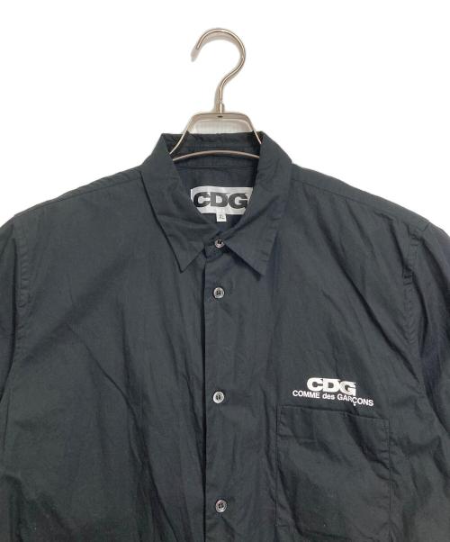 CDG（シーディージー）CDG (シーディージー) 半袖シャツ　コットンシャツ　日本製　AD2022 ブラック サイズ:XLの古着・服飾アイテム