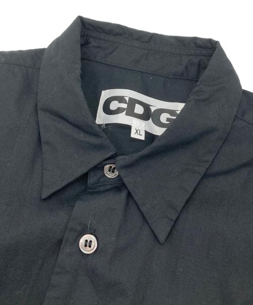 CDG（シーディージー）CDG (シーディージー) 半袖シャツ　コットンシャツ　日本製　AD2022 ブラック サイズ:XLの古着・服飾アイテム