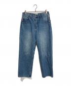 90909090）の古着「King Logo Vintage Tapered Pants デニムパンツ　5ポケット」｜ブルー