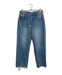 9090（9090）の古着「King Logo Vintage Tapered Pants デニムパンツ　5ポケット」｜ブルー