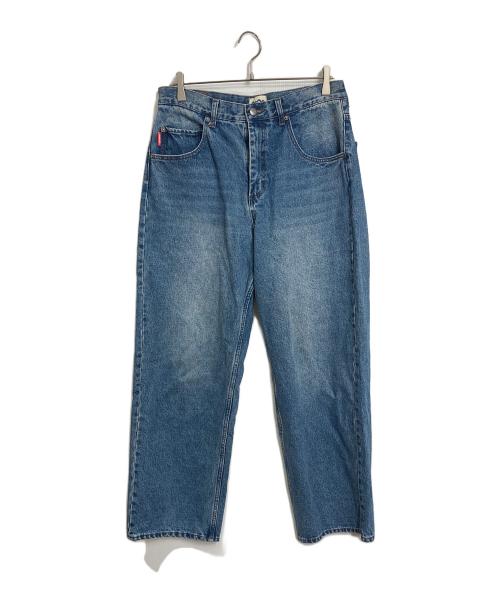 9090（9090）9090 (9090) King Logo Vintage Tapered Pants デニムパンツ　5ポケット ブルー サイズ:Lの古着・服飾アイテム