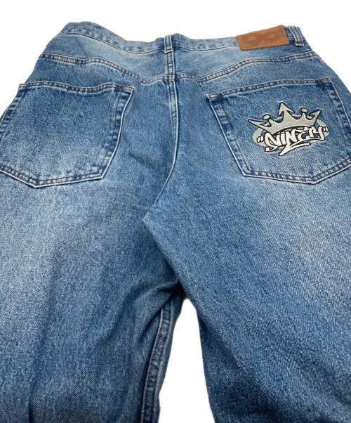 9090（9090）9090 (9090) King Logo Vintage Tapered Pants デニムパンツ　5ポケット ブルー サイズ:Lの古着・服飾アイテム