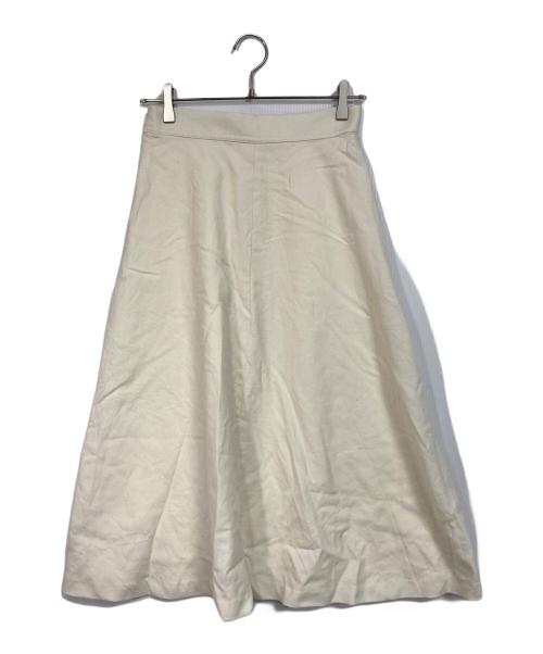BALLSEY（ボールジィ）BALLSEY (ボールジィ) ミリングツイル サーキュラースカート　ロングスカート　ウールスカート　日本製 ホワイト サイズ:34の古着・服飾アイテム