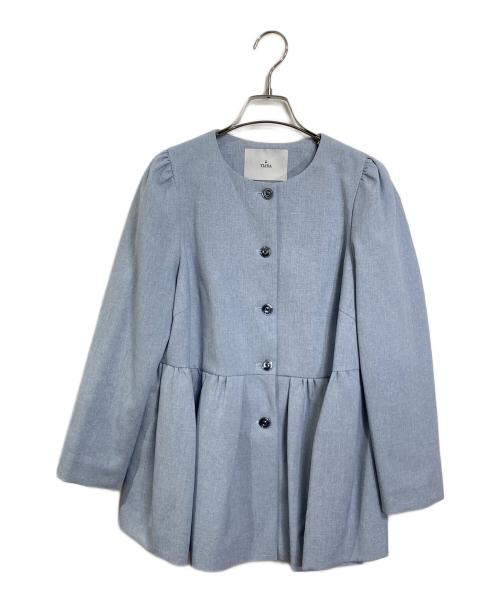 TIARA（ティアラ）TIARA (ティアラ) ペプラムジャケット＆パンツセットアップ ブルー サイズ:3の古着・服飾アイテム