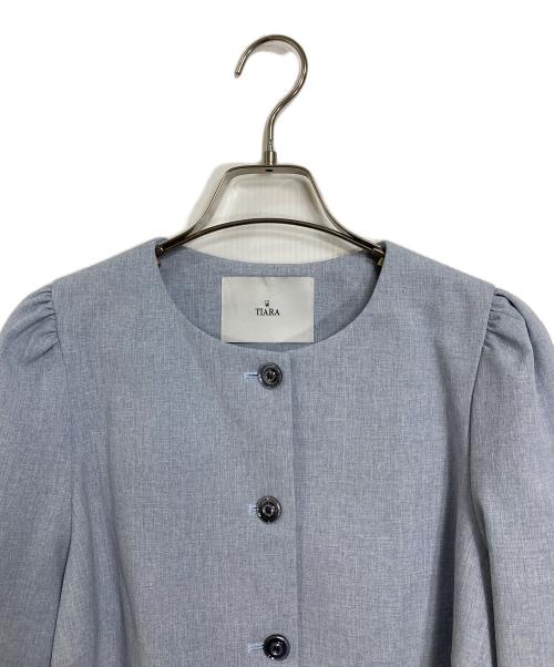 TIARA（ティアラ）TIARA (ティアラ) ペプラムジャケット＆パンツセットアップ ブルー サイズ:3の古着・服飾アイテム