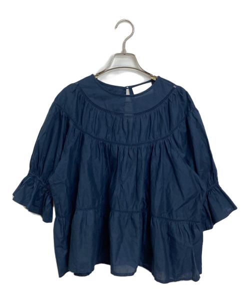 merlette（マーレット）Merlette (マーレット) SOL BLOUSE コットンブラウス ネイビー サイズ:XSの古着・服飾アイテム