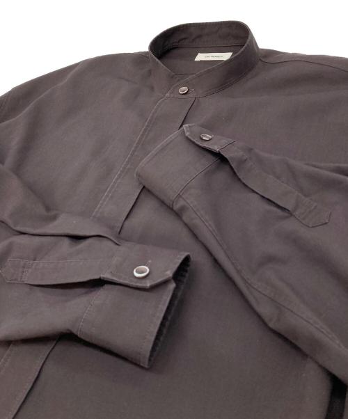 THE RERACS（ザ リラクス）THE RERACS (ザ リラクス) バンドカラーシャツ　ポリエステルシャツ　ビッグシルエット　23SS パープル サイズ:48の古着・服飾アイテム