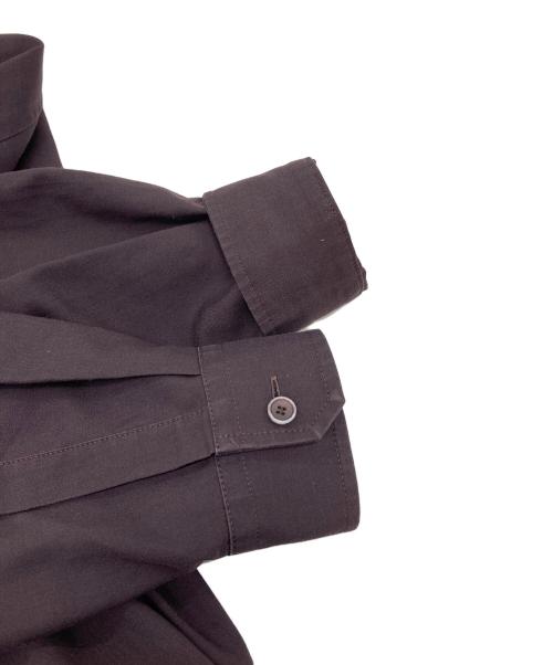 THE RERACS（ザ リラクス）THE RERACS (ザ リラクス) バンドカラーシャツ　ポリエステルシャツ　ビッグシルエット　23SS パープル サイズ:48の古着・服飾アイテム