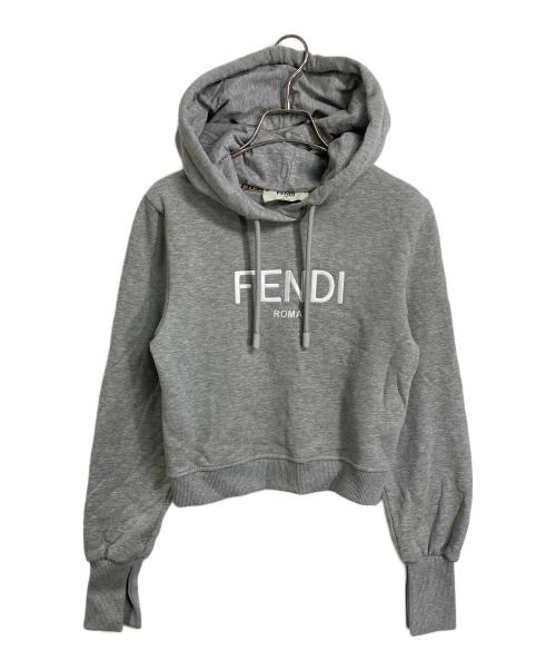 FENDI（フェンディ）FENDI (フェンディ) ローマ パーカー　ロゴパーカー　イタリア製 グレー サイズ:XXSの古着・服飾アイテム