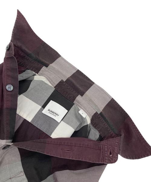 BURBERRY（バーバリー）BURBERRY (バーバリー) SOMERTON チェックシャツ　 ボルドー サイズ:Mの古着・服飾アイテム