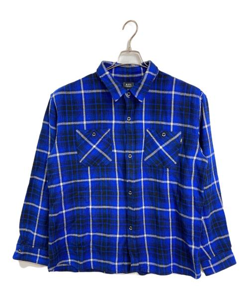 RATS（ラッツ）RATS (ラッツ) 24AW COTTON FLANNEL BLUE CHECK SHIRT  コットンフランネル ブルーチェックシャツ　長袖シャツ　日本製 ブルー サイズ:XLの古着・服飾アイテム