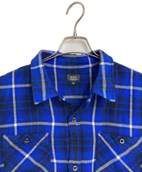 RATS（ラッツ）RATS (ラッツ) 24AW COTTON FLANNEL BLUE CHECK SHIRT  コットンフランネル ブルーチェックシャツ　長袖シャツ　日本製 ブルー サイズ:XLの古着・服飾アイテム