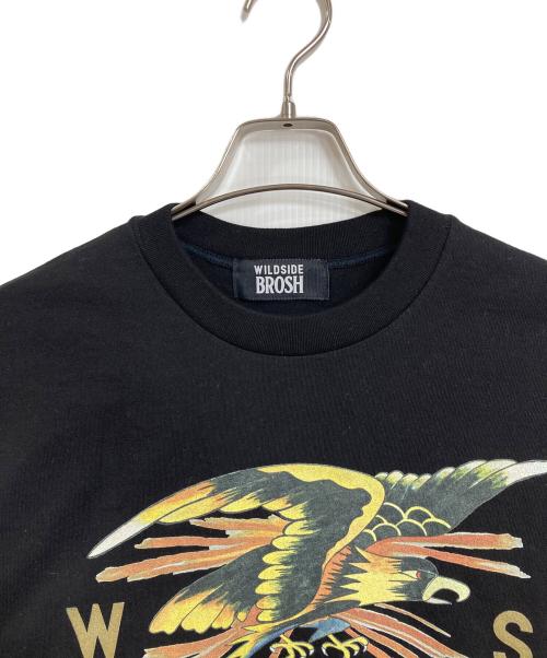 WILDSIDE YOHJI YAMAMOTO（ワイルドサイド ヨウジ ヤマモト）WILDSIDE YOHJI YAMAMOTO (ワイルドサイド ヨウジ ヤマモト) brosh (ブロッシュ) long Sleeve T-Shirt ロングスリーブT ロンT 日本製 ブラック サイズ:3の古着・服飾アイテム