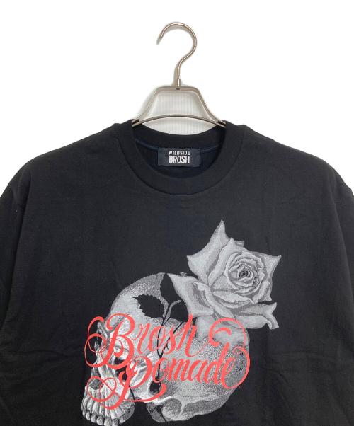 WILDSIDE YOHJI YAMAMOTO（ワイルドサイド ヨウジ ヤマモト）WILDSIDE YOHJI YAMAMOTO (ワイルドサイド ヨウジ ヤマモト) 半袖カットソー　プリントTシャツ　スカル　骨　日本製 ブラック サイズ:3の古着・服飾アイテム