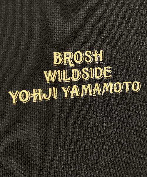 WILDSIDE YOHJI YAMAMOTO（ワイルドサイド ヨウジ ヤマモト）WILDSIDE YOHJI YAMAMOTO (ワイルドサイド ヨウジ ヤマモト) BROSH (ブロッシュ) Pullover Hoodie プルオーバーフーディ　パーカー　日本製 ブラック サイズ:4の古着・服飾アイテム