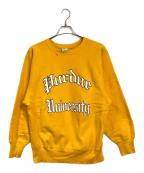 Championチャンピオン）の古着「【古着】ヴィンテージリバースウィーブスウェット　刺繍タグ」｜イエロー