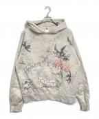 SAINT MICHAELセントマイケル）の古着「HOODIE DR.WOO ヴィンテージ加工パーカー　日本製　フーディ」｜ベージュ