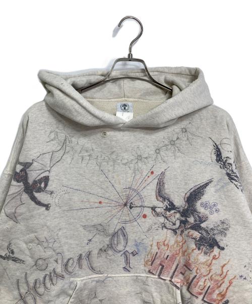 SAINT MICHAEL（セントマイケル）SAINT MICHAEL (セントマイケル) HOODIE DR.WOO ヴィンテージ加工パーカー　日本製　フーディ ベージュ サイズ:XLの古着・服飾アイテム