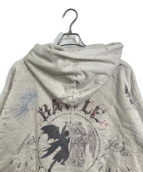 SAINT MICHAEL（セントマイケル）SAINT MICHAEL (セントマイケル) HOODIE DR.WOO ヴィンテージ加工パーカー　日本製　フーディ ベージュ サイズ:XLの古着・服飾アイテム