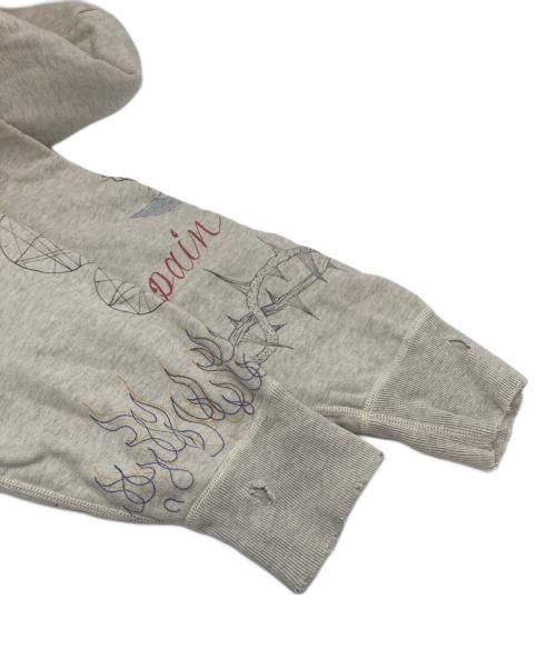 SAINT MICHAEL（セントマイケル）SAINT MICHAEL (セントマイケル) HOODIE DR.WOO ヴィンテージ加工パーカー　日本製　フーディ ベージュ サイズ:XLの古着・服飾アイテム