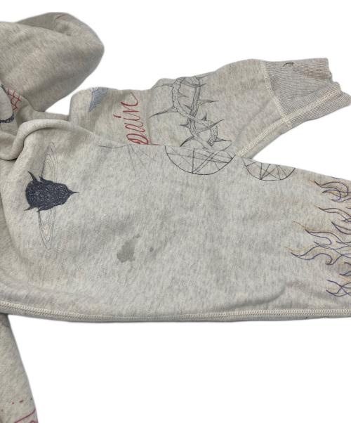 SAINT MICHAEL（セントマイケル）SAINT MICHAEL (セントマイケル) HOODIE DR.WOO ヴィンテージ加工パーカー　日本製　フーディ ベージュ サイズ:XLの古着・服飾アイテム