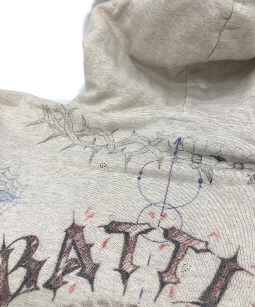 SAINT MICHAEL（セントマイケル）SAINT MICHAEL (セントマイケル) HOODIE DR.WOO ヴィンテージ加工パーカー　日本製　フーディ ベージュ サイズ:XLの古着・服飾アイテム