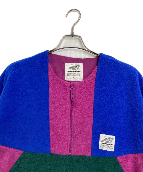 NEW BALANCE（ニューバランス）NEW BALANCE (ニューバランス) Salehe Bembury (サリーベンバリー) フリースジャケット　ノーカラーボアジャケット マルチカラー サイズ:Mの古着・服飾アイテム