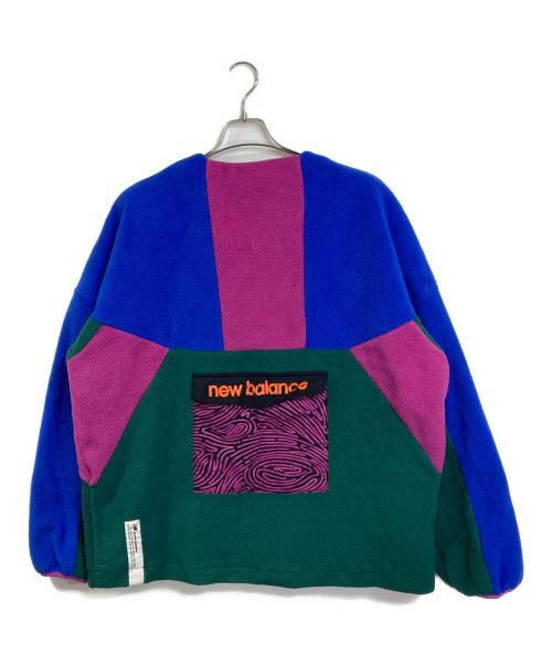 NEW BALANCE（ニューバランス）NEW BALANCE (ニューバランス) Salehe Bembury (サリーベンバリー) フリースジャケット　ノーカラーボアジャケット マルチカラー サイズ:Mの古着・服飾アイテム