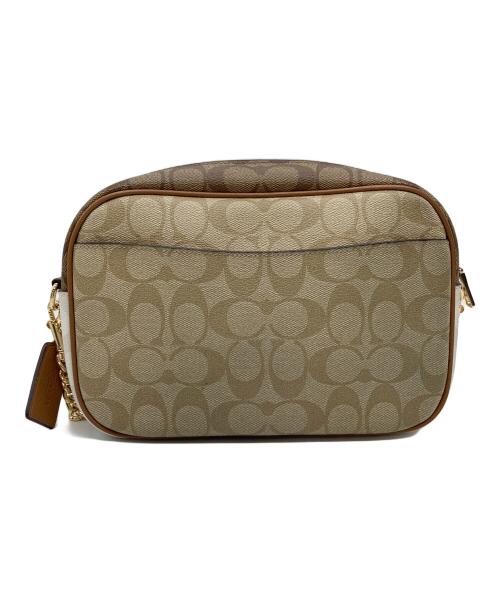 COACH（コーチ）COACH (コーチ) ジェイミー カメラ バッグ ブロックド シグネチャー　ショルダーバッグ ホワイト×ベージュ サイズ:実寸参照の古着・服飾アイテム