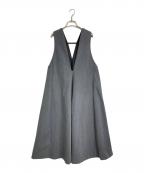 ELENDEEKエレンディーク）の古着「ディープVネックAラインワンピース　ノースリーブワンピース　ロングワンピース」｜グレー