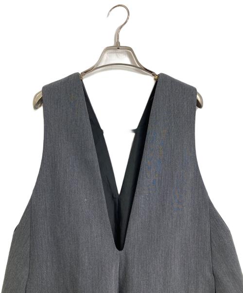 ELENDEEK（エレンディーク）ELENDEEK (エレンディーク) ディープVネックAラインワンピース　ノースリーブワンピース　ロングワンピース グレー サイズ:01の古着・服飾アイテム